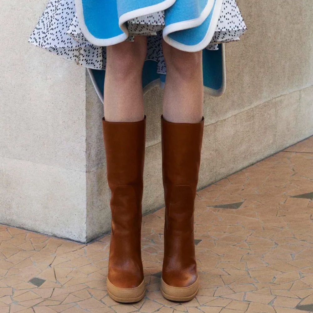 Chloe Pre-Fall 2014 Mid-Calf Black Leather Boots